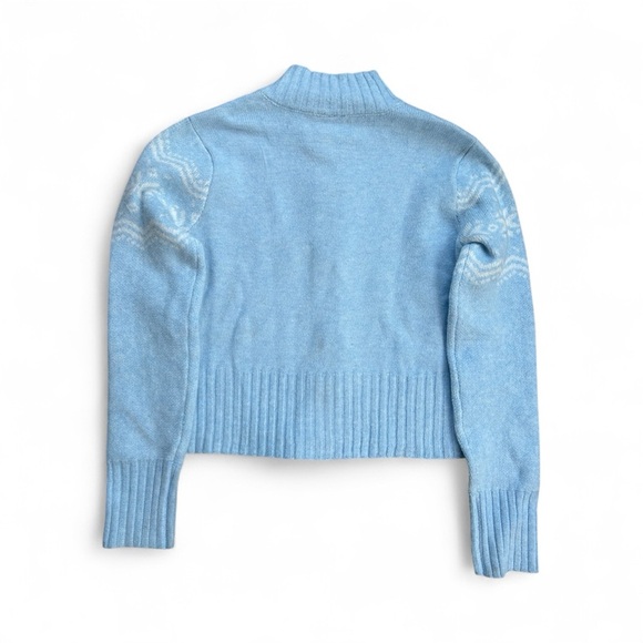 Planet Heart Fair Isle Light Blue Zip-Up Sweater sz M nwt, 002 - Picture 5 of 5